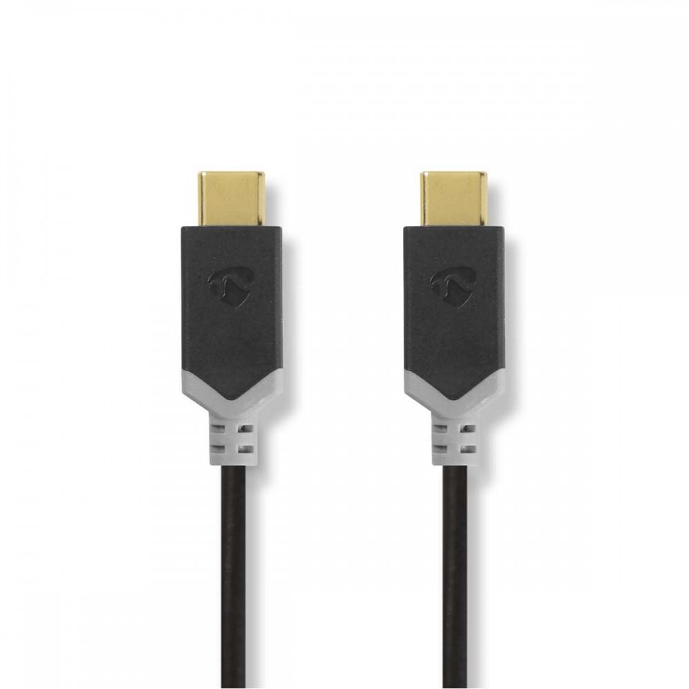 USB kábel | USB 3.2 Gen 1 | USB-C™ Dugasz | USB-C™ Dugasz | 4K@60Hz | 5 Gbps | Nikkelezett | 1.00 m | Kerek | PVC | Antracit | Ablakos Doboz