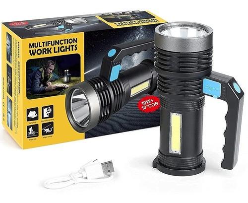 USB újratölthető led kézi zseblámpa 3w + 10 + Cob 3000 lumen