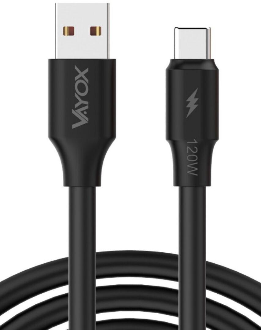 USB-USB-C kábel két véggel 120W 3A 1m - fekete