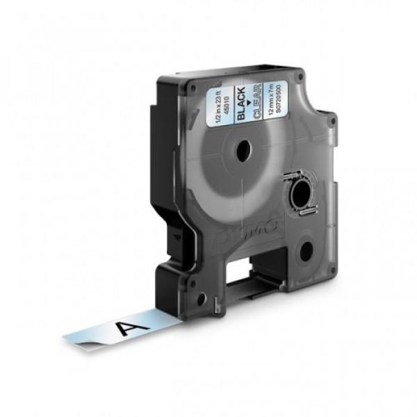 Utángyártott DYMO D1 45010 12mm x 7 m átlátszó-fekete 45010 #S0720500
