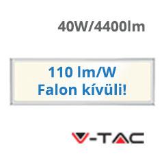 V-TAC 2in1 LED panel (1200 x 300mm) 40W - természetes fehér (110+lm/W), süllyeszthető / falon kívüli, Backlit, CREE LED