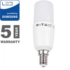 V-TAC E14 LED lámpa (7.5W/200°) T37 rúd - hideg fehér, PRO Samsung