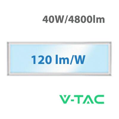 V-TAC LED panel (1200 x 300mm) 40W - hideg fehér (120lm/W), Backlit, CREE LED, 6 év garancia