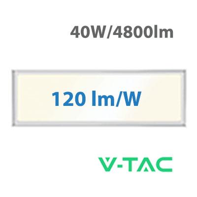 V-TAC LED panel (1200 x 300mm) 40W - természetes fehér (120lm/W), Backlit, CREE LED, 6 év garancia