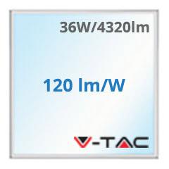 V-TAC LED panel (595 x 595 mm) 36W - hideg fehér, Backlit, CREE Chip