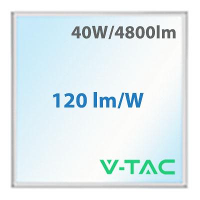 V-TAC LED panel (595 x 595 mm) 40W - hideg fehér, Backlit, CREE LED, 6 év garancia