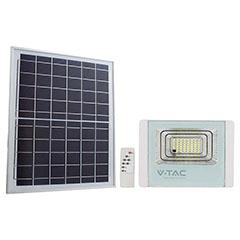 V-TAC Napelem + LED reflektor (4200 lumen/120°) - Hideg fehér, távirányítós