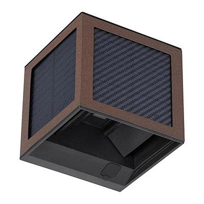 V-TAC Napelemes oldalfali LED lámpa, PIR mozgásérzékelővel, USB-C (barna), állítható színhőmérséklet