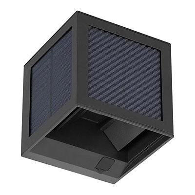 V-TAC Napelemes oldalfali LED lámpa, PIR mozgásérzékelővel, USB-C (fekete), állítható színhőmérséklet