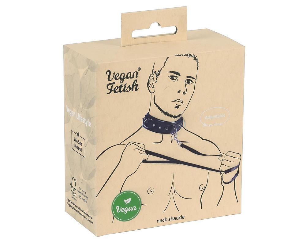 Vegan Fetish - szegecses nyakörv és póráz (fekete)
