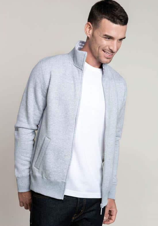 Végig cipzáras sweat férfi pulóver - L - navy