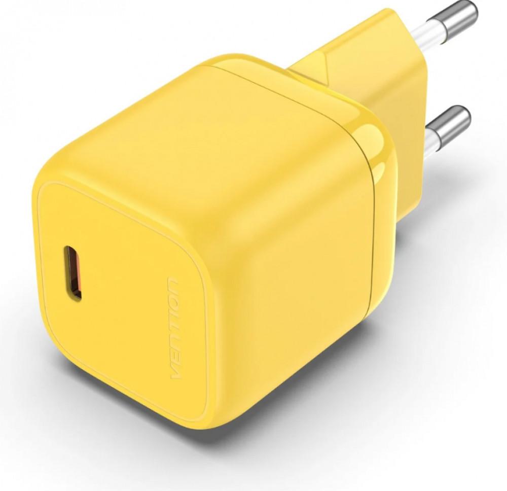 VENTION 1-port USB-C Töltő(30W)Yellow