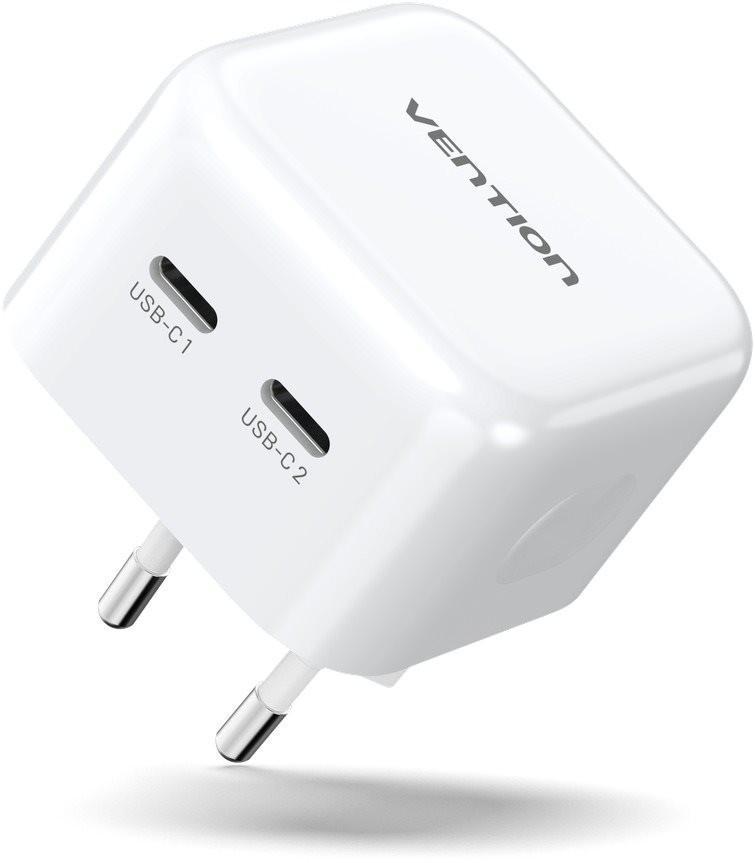 VENTION 2-portos USB(C+C) Töltő (35W/35W)Fehér