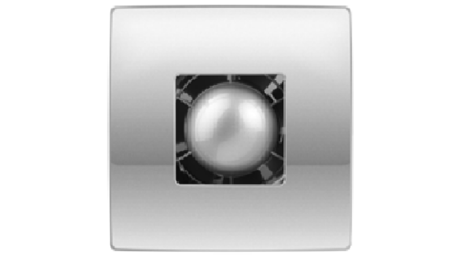 Vents 100 Atoll Titan TH Modern Formatervezésű Inox Előlapos Ventilátor Páraérzékelővel és Időkapcsolóval