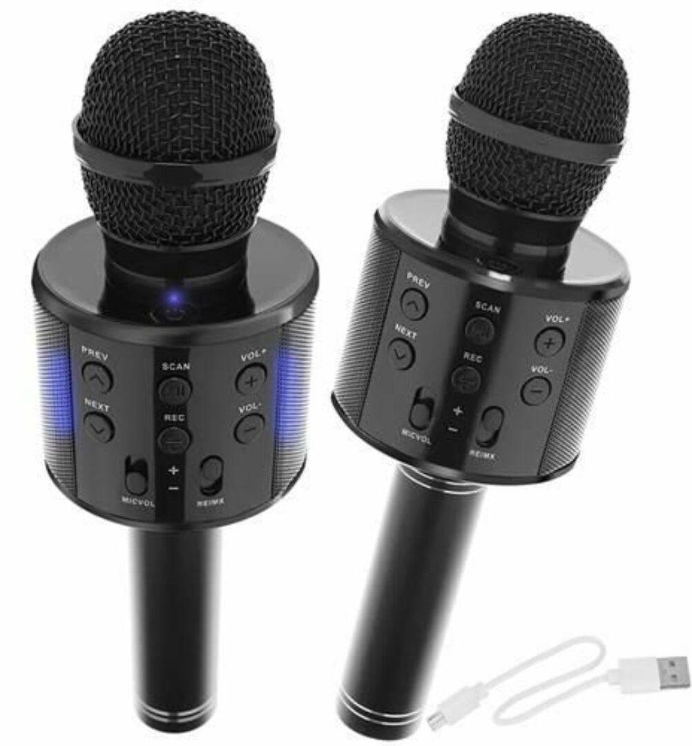 Vezeték nélküli karaoke mikrofon Bluetooth hangszóróval (fekete)