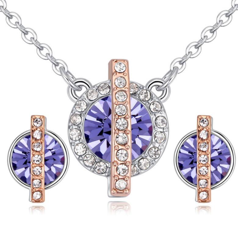 Vibrant Hope - lila - Swarovski kristályos ékszerszett