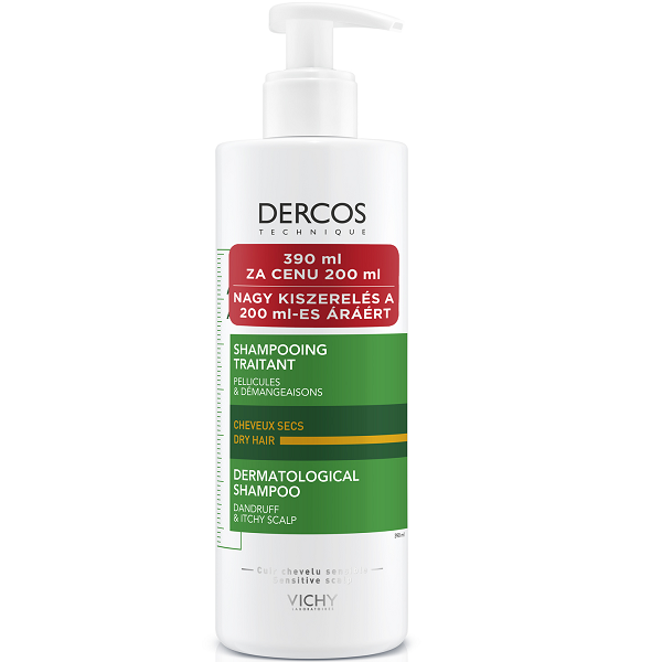 Vichy Dercos korpásodás elleni sampon száraz hajra 390ml