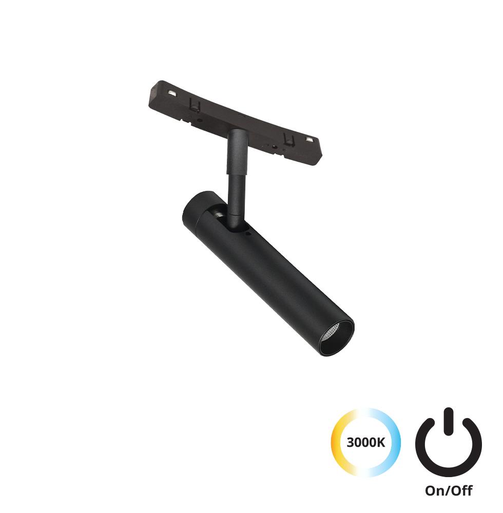 VIOKEF 4282100 Magnetic CURVY 48V-os íves sínrendszeres spot LED lámpa, 5W, 3000K, 195 lm, Ø 2.7 cm, fekete