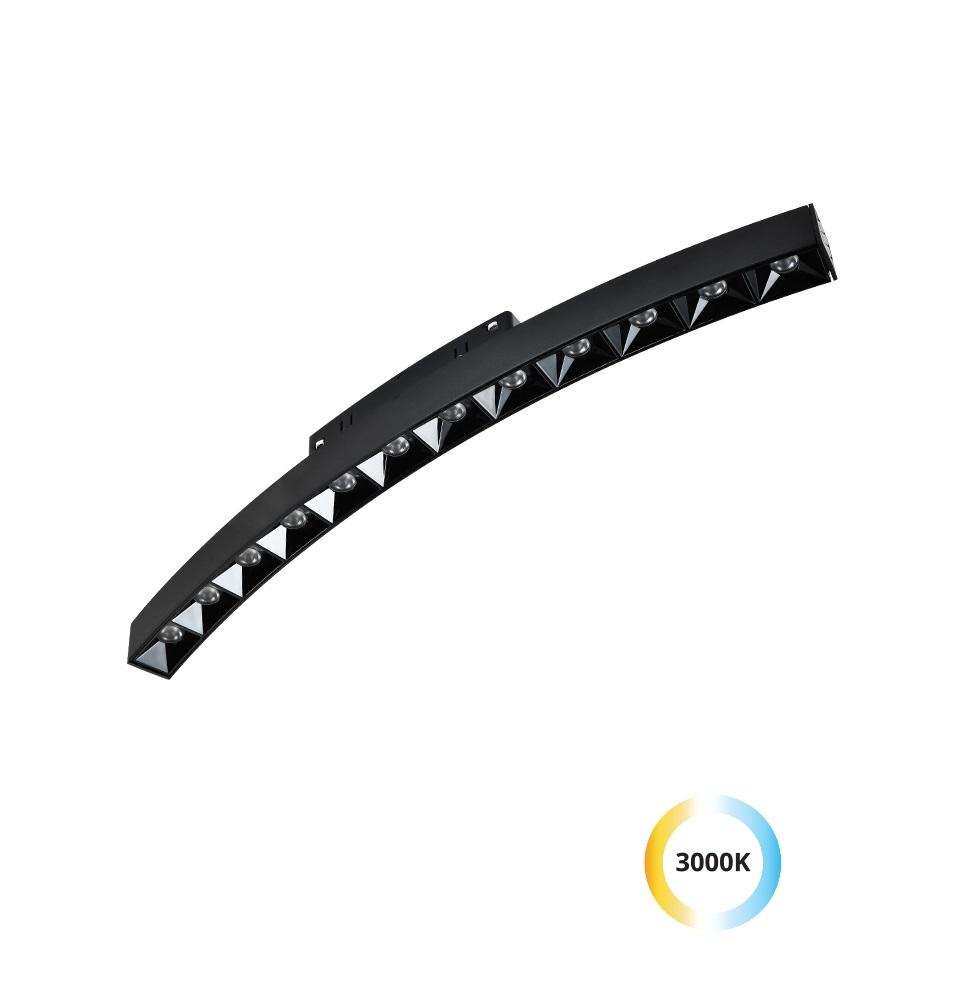 VIOKEF 4282200 Magnetic CURVY 48V-os íves sínrendszeres lineáris LED lámpa, 13W, 3000K, 655 lm, 35 cm, fekete