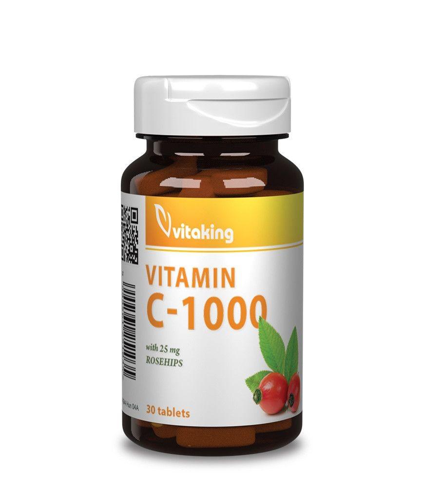 Vitaking C-vitamin tabletta csipkebogyóval 1000mg 30x