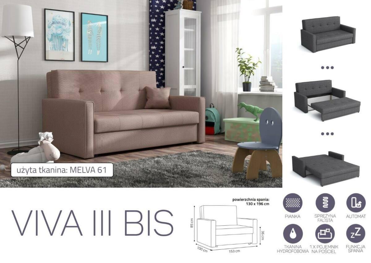 VIVA BIS III. előre nyíló rugós kanapé