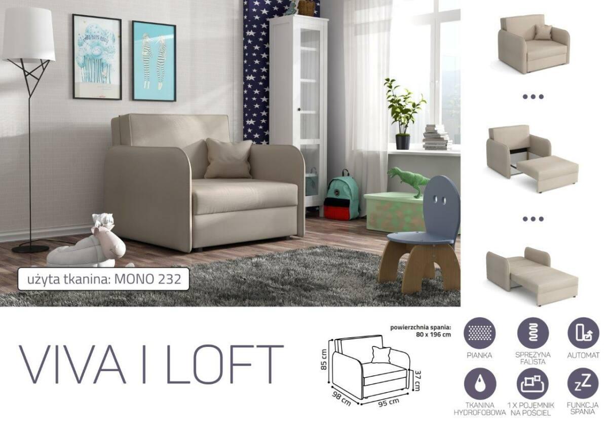 VIVA LOFT I. előre nyíló rugós fotelágy