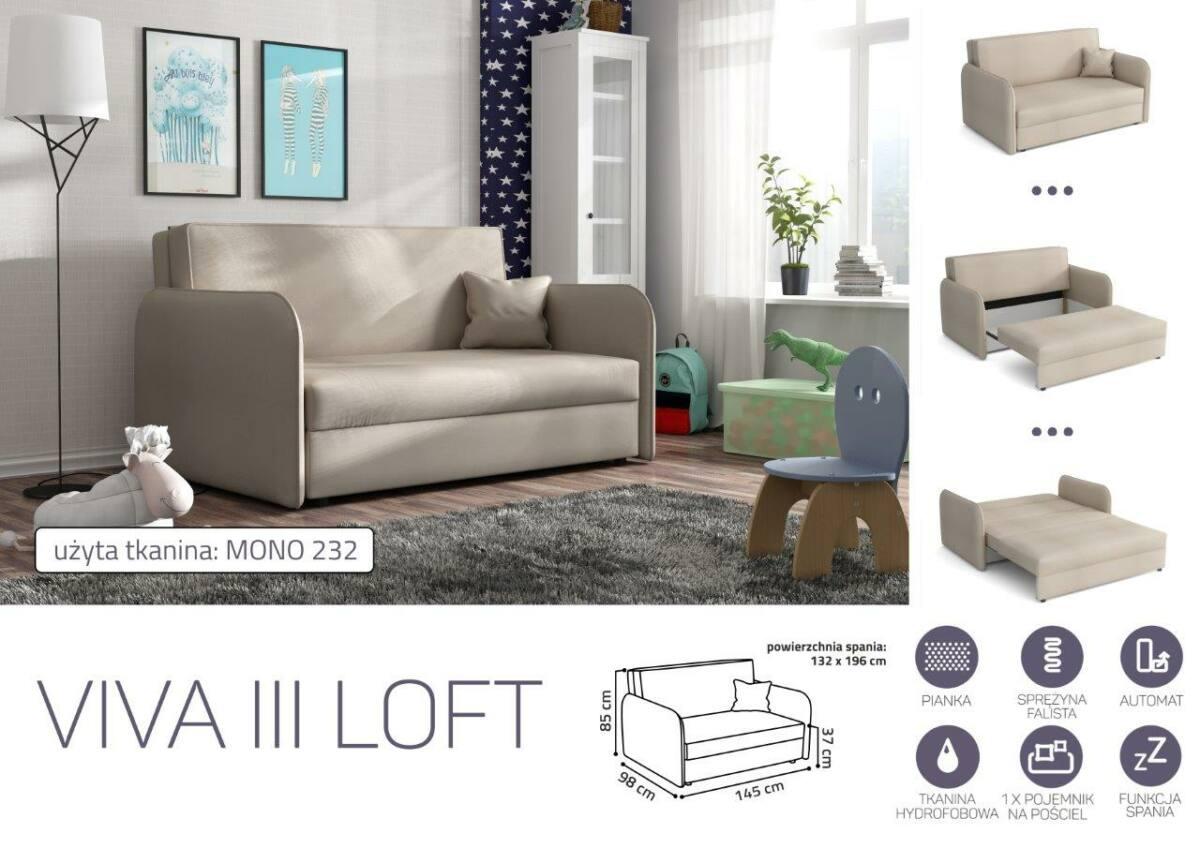 VIVA LOFT III. előre nyíló rugós kanapé