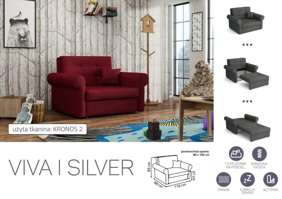 VIVA SILVER I. előre nyíló rugós fotelágy