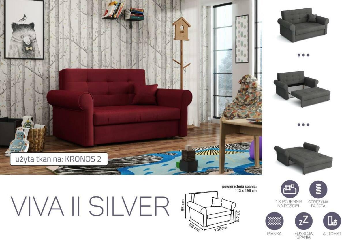 VIVA SILVER II. előre nyíló rugós kanapé