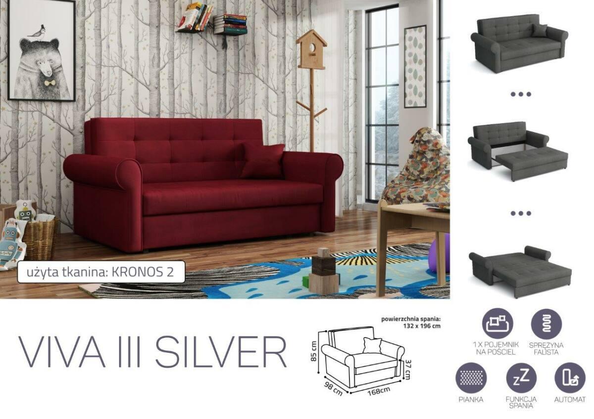 VIVA SILVER III. előre nyíló rugós kanapé