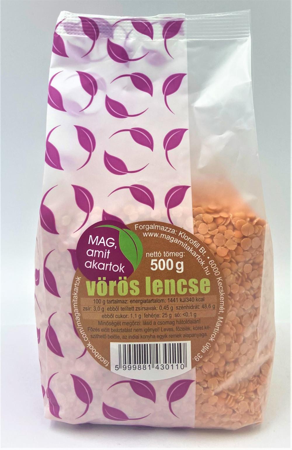Vörös lencse 500g KLOROFILL