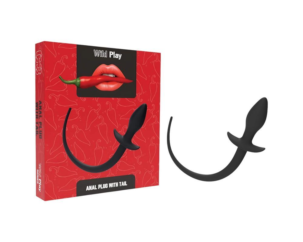 Wild Play - anál plug farokkal (fekete)
