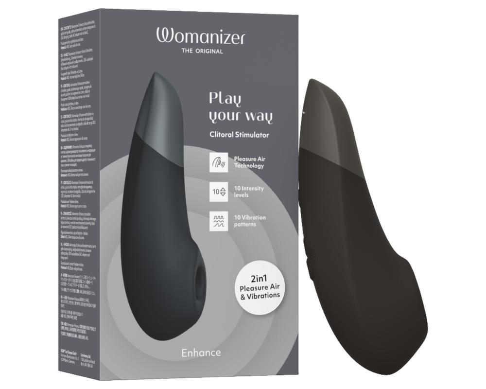 Womanizer Enhance - léghullámos csiklóizgató (fekete)