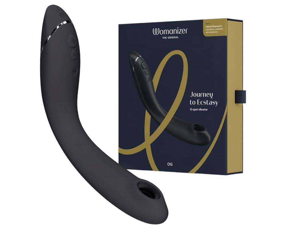 Womanizer OG - akkus, léghullámos 2in1 vibrátor (fekete)