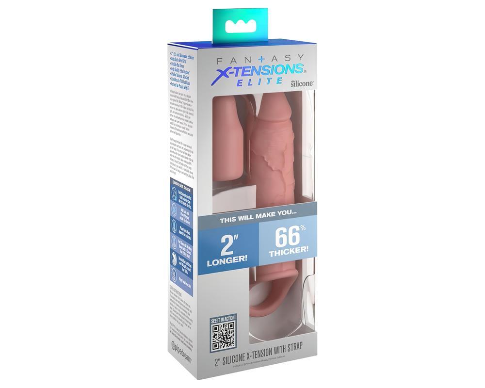 X-TENSION Elite 2 - heregyűrűs péniszköpeny (natúr)