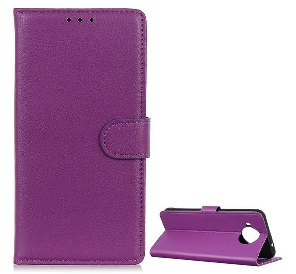 Xiaomi Mi 10T Lite 5G Flip tok álló, bőr hatású LILA