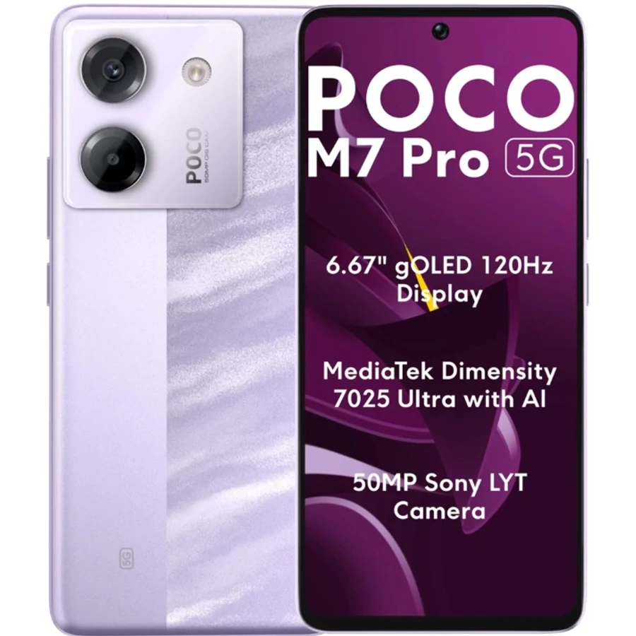 Xiaomi Poco M7 Pro 5G 256GB 8GB RAM Dual lila