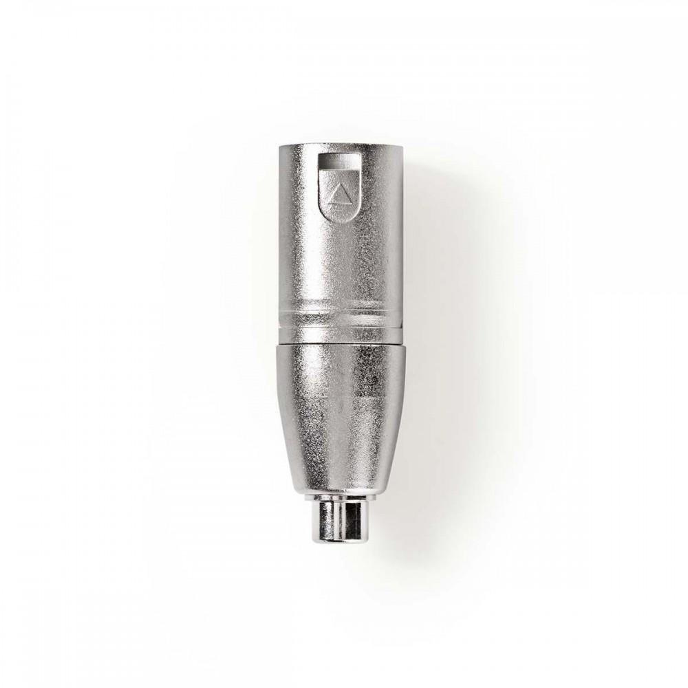 XLR adapter | XLR 3-Tűs Dugasz | RCA Aljzat | Nikkelezett | Egyenes | Fém | Ezüst | 10 db | Boríték