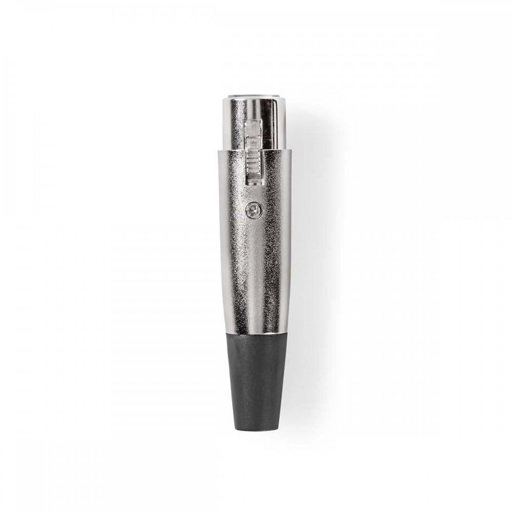 XLR csatlakozó | Egyenes | Aljzat | Nikkelezett | Forrasztás | Bemenő kábel átmérő: 7.0 mm | Fém | Ezüst | 25 db | Műanyag Zacskó