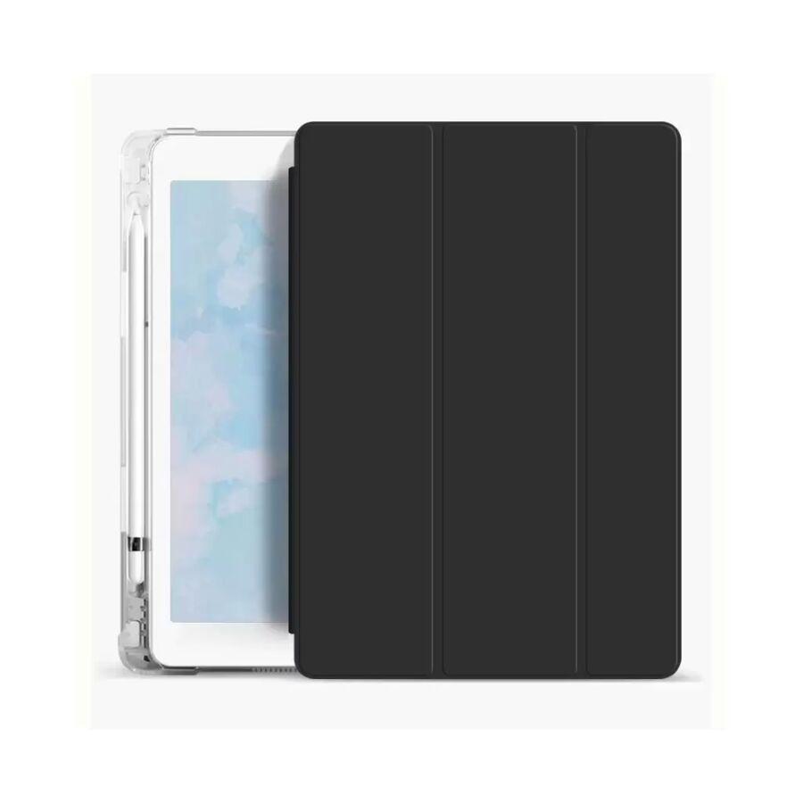 Xprotector XPRO Smart Book tok pencil tartóval és teljesen átlátszó szilikon hátlappal fekete Apple Ipad 10,9" (2022) 10. generációs készülékhez