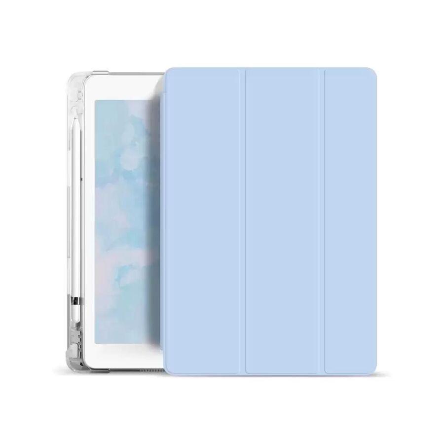 Xprotector XPRO Smart Book tok pencil tartóval és teljesen átlátszó szilikon hátlappal világoskék Apple Ipad 10,9" (2022) 10. generációs készülékhez