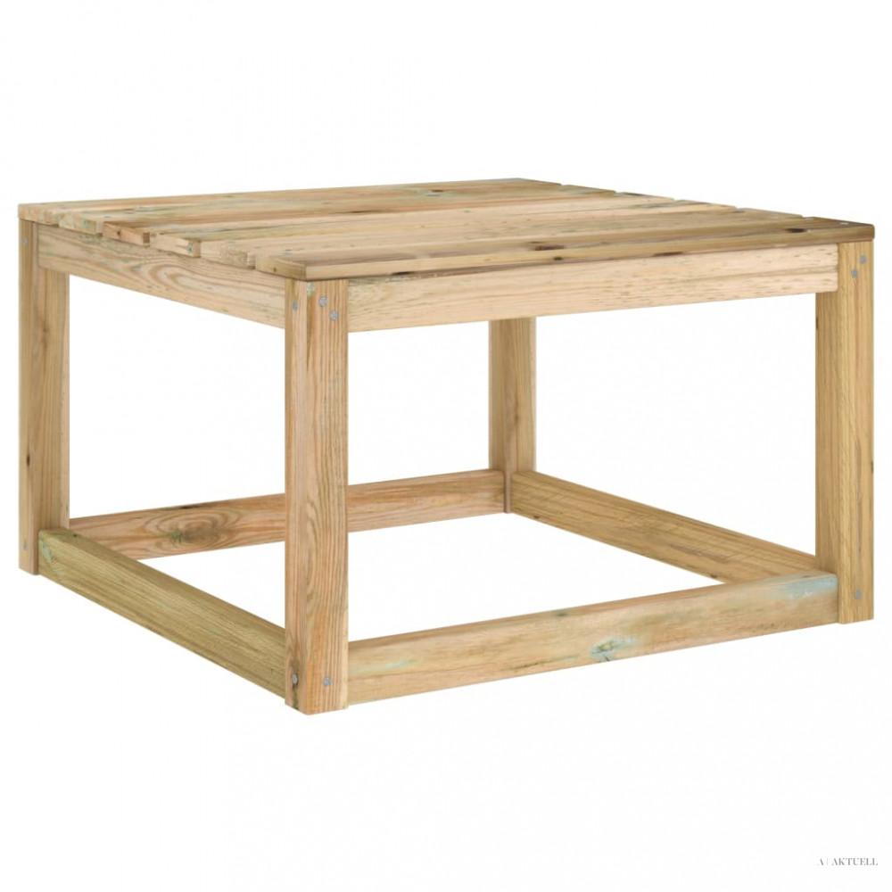 Zöld impregnált fenyőfa kerti raklapasztal 60 x 60 x 36,5 cm