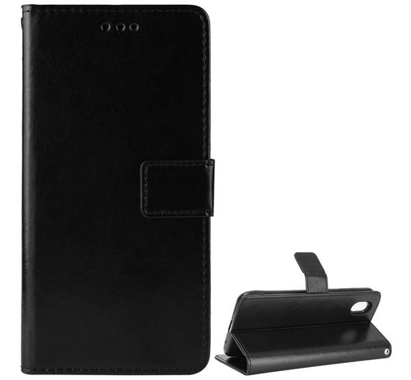 ZTE Blade A3 2020 Flip tok álló, bőr hatású FEKETE