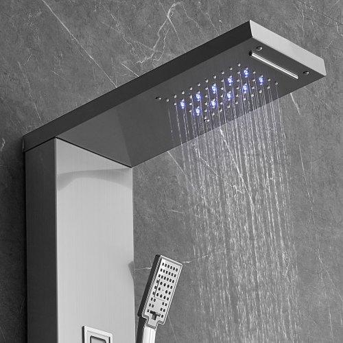Zuhanypanel Torony LED Kijelző Rozsdamentes Acél